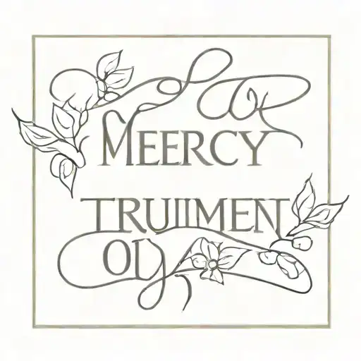 Script that says "Mercy Triumphs Over Judgement" tattoo design idea
