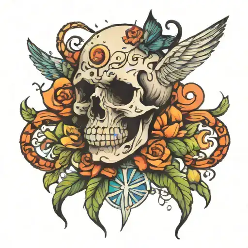 life struggles, drugs, mental health tattoo design idea