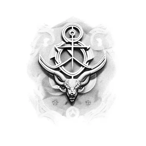 arsenal with greek symbols tattoo design idea