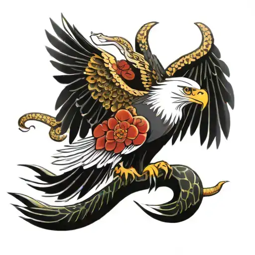 eagle and snake tattoo design idea