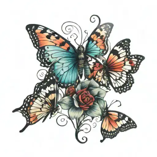 Butterflies, 3 tattoo design idea