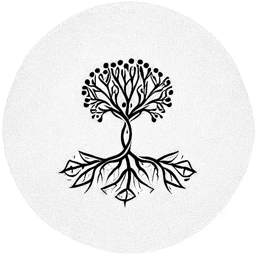 Tree with life money and family tattoo design idea
