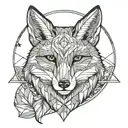 fox aquarius moon tattoo design idea