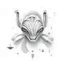 alien weird bright  tattoo design idea