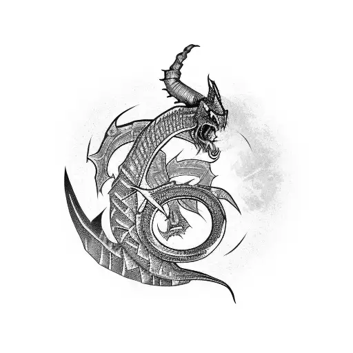 a wyrm from old school RuneScape  tattoo design idea