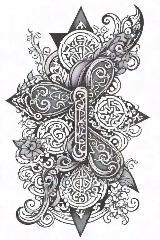 autism symbol and fibromyalgia symbol merging tattoo design idea