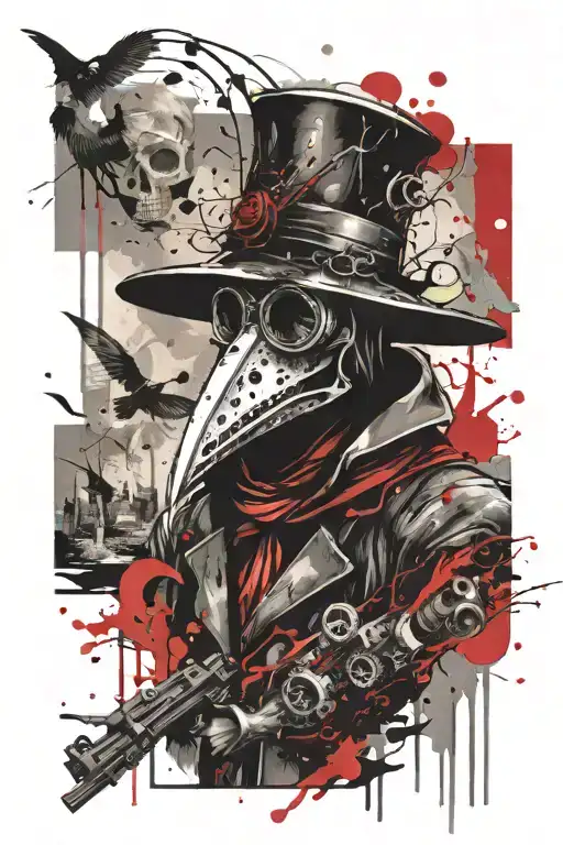 plague doctor tattoo design idea