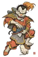 Garfield as a samurai fighting oldie as a dragon tattoo design idea