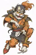 Garfield as a samurai fighting oldie as a dragon tattoo design idea