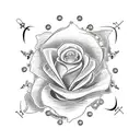 A steampunk-inspired mechanical rose with intricate gears and cogs intertwined with the petals tattoo design idea