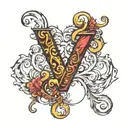 letter z in a simple backward designs tattoo design idea