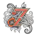 letter z in a simple backward designs tattoo design idea