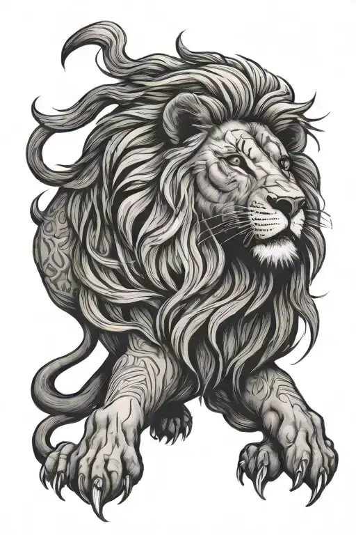lion sin of pride  tattoo design idea