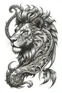 lion sin of pride  tattoo design idea
