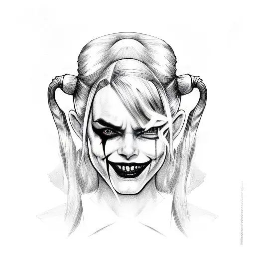harley quinn and joker tattoo design idea