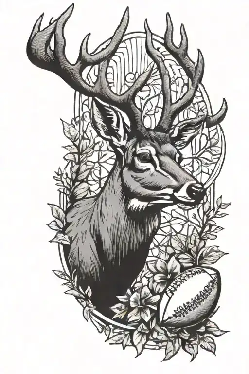 deer and american football  tattoo design idea