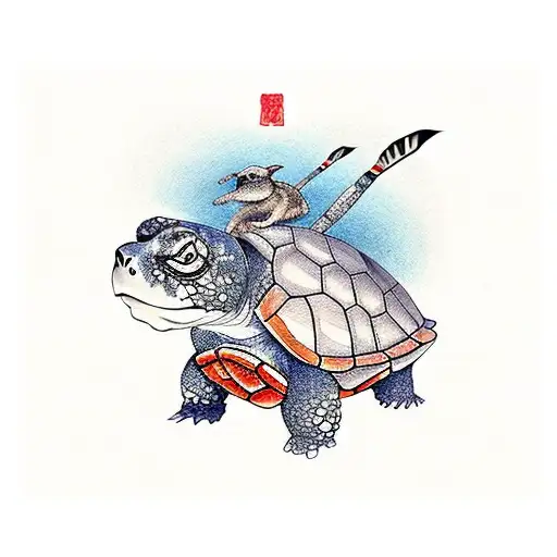 3 dogs and 3 turtles  tattoo design idea