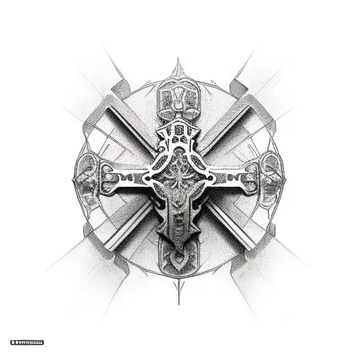 Cross motorcycles/ hacker/ parkour tattoo design idea