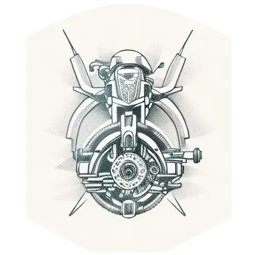 Crossmotorcycles/ hacker/ parkour tattoo design idea