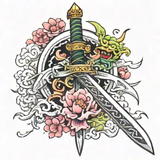 chinese sword  tattoo design idea