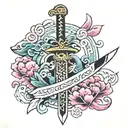 chinese sword  tattoo design idea