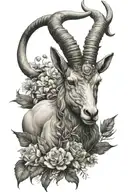 capricorn with nature inspired tattoo tattoo design idea