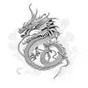 dragon with roses tattoo design idea
