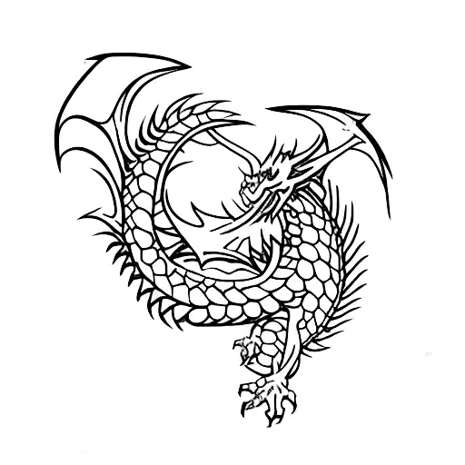 simple dragon tattoo design idea