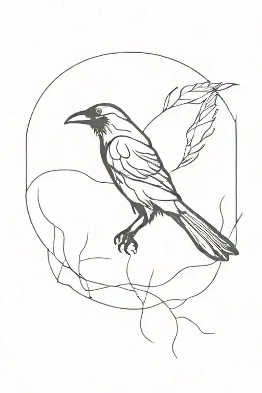 crow  tattoo design idea