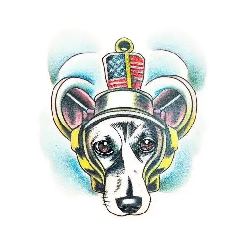 steampunk dog tattoo design idea