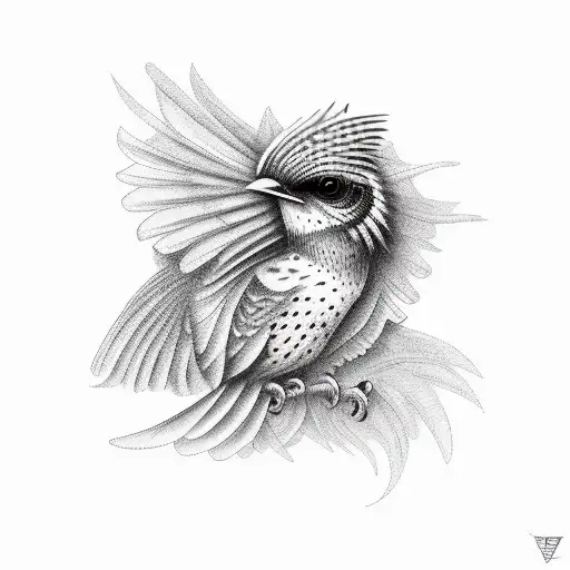 steampunk bird tattoo design idea