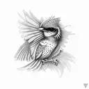 steampunk bird tattoo design idea