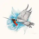 steampunk bird tattoo design idea