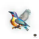 steampunk bird tattoo design idea