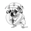 steampunk dog tattoo design idea