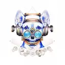 steampunk dog tattoo design idea