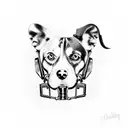 steampunk dog tattoo design idea