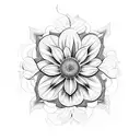 flower in glas tattoo design idea