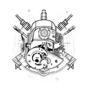 steampunk echse tattoo design idea