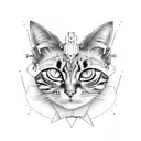 steampunk cat tattoo design idea