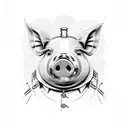 steampunk pig tattoo design idea