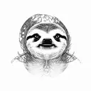 sloth with infinite number 8 tattoo design idea