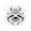 sloth with infinite number 8 tattoo design idea