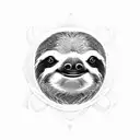 sloth with infinite number 8 tattoo design idea