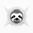 sloth with infinite number 8 tattoo design idea