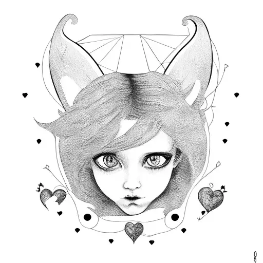 my daughter Giuliana; my daughter Penelope intertwined with Love in text tattoo design idea