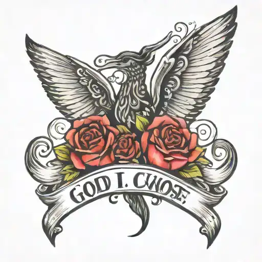 the first line says "I Chose God." the second line says "04.19.23" tattoo design idea