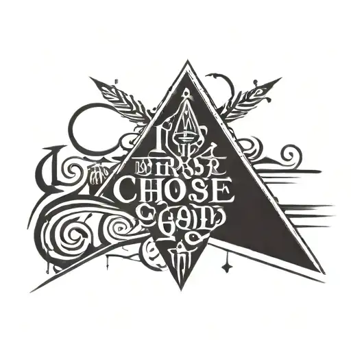 the first line says "I Chose God." the second line says "04.19.23" tattoo design idea