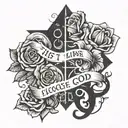 the first line says "I Chose God." the second line says "04.19.23" tattoo design idea