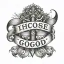 the first line says "I Chose God." the second line says "04.19.23" tattoo design idea